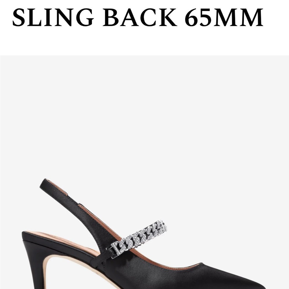 Cole Haan Black Slingback Heels with Embellished Strap